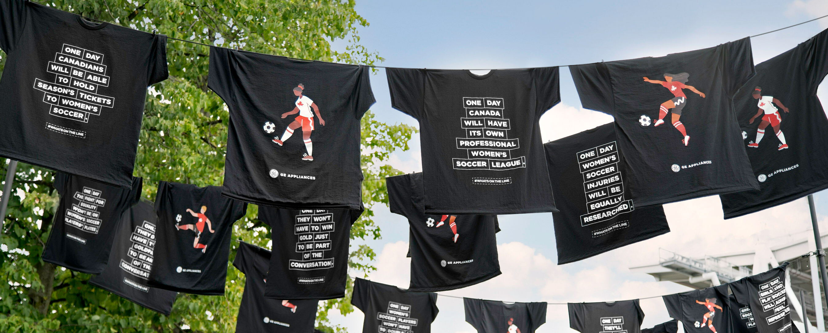 photo of the inperson activation of the tshirts on a clothing line